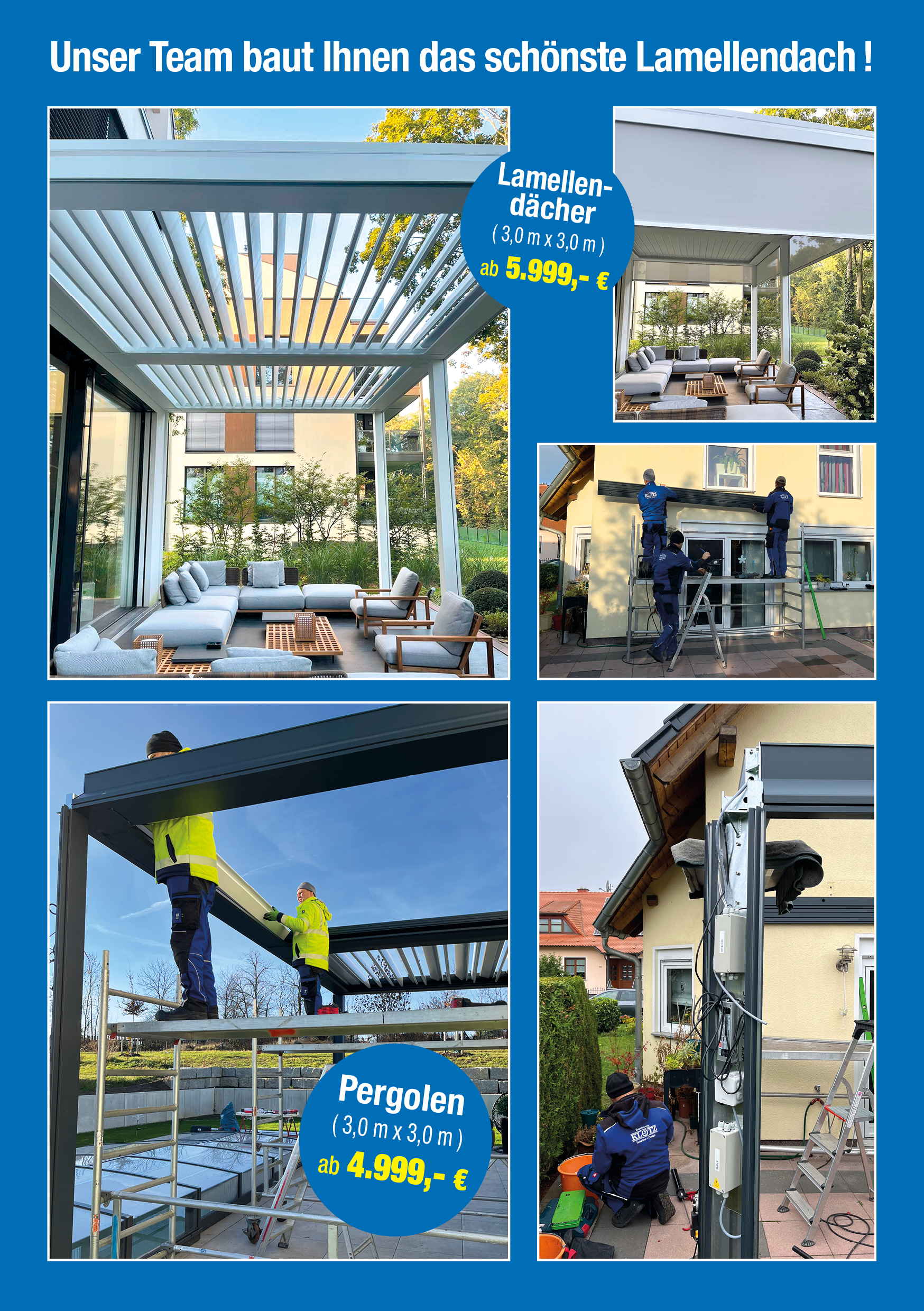 Flyer, Terrassenüberdachung, Lamellendach, Pergola