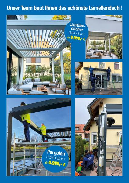 Flyer, Terrassenüberdachung, Lamellendach, Pergola