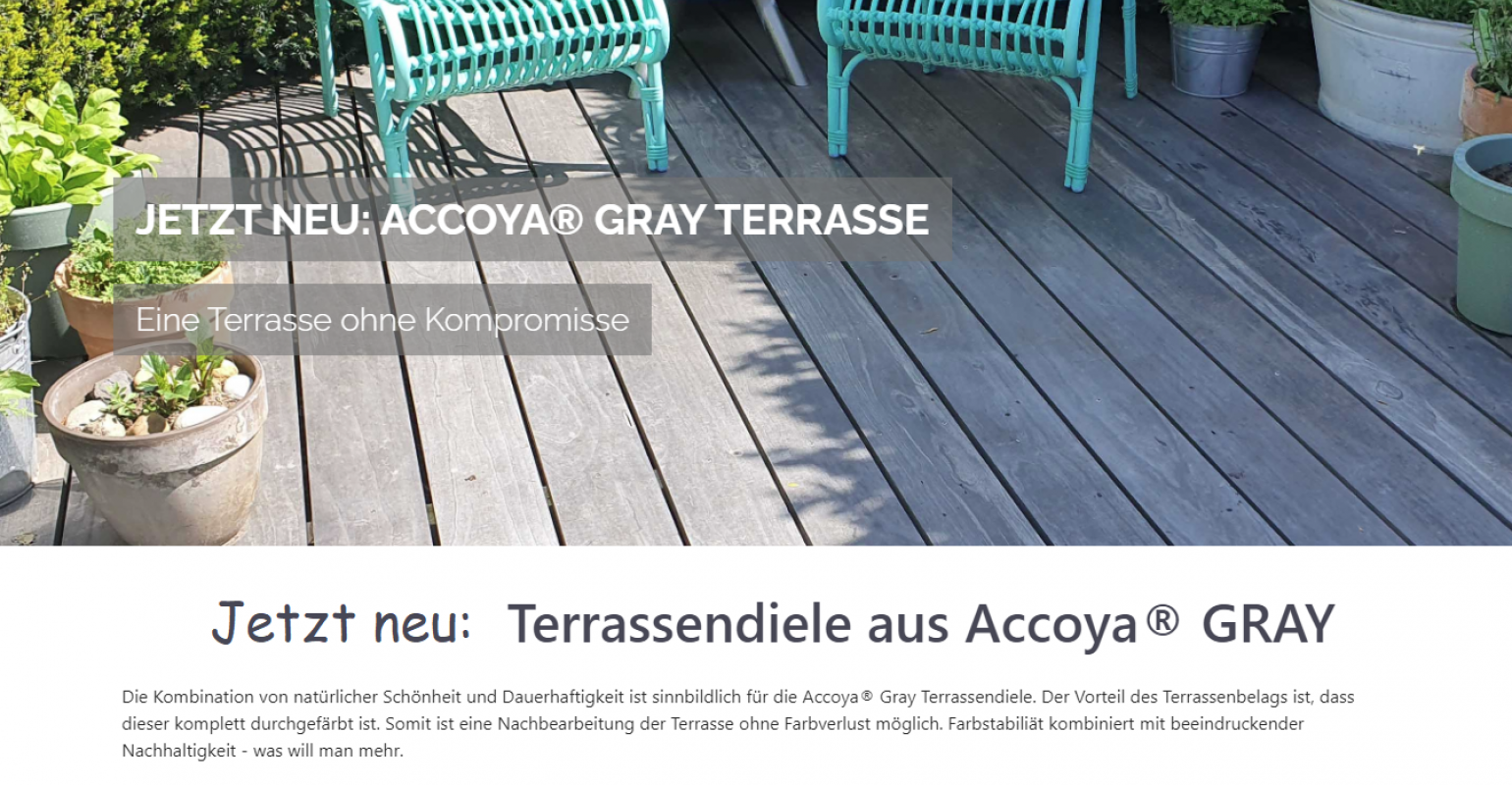 Accoya Gray Terrassendielen neu