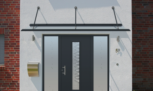 Vordach, Eingangsüberdachung, Haustürüberdachung, Fassadenschutz